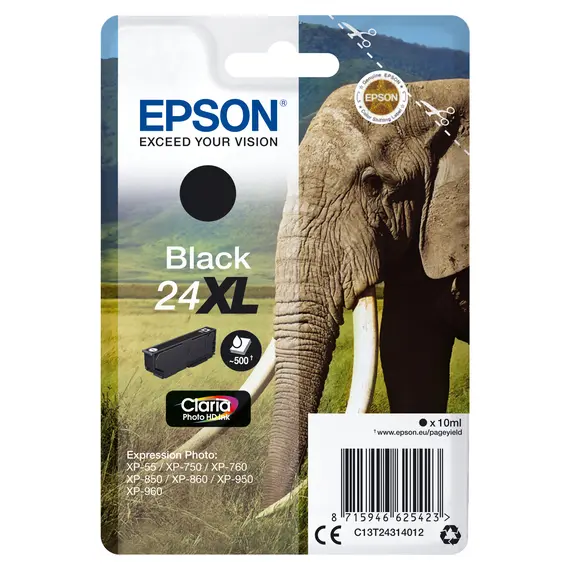 Tinteiro EPSON 24 Preto XL para Impressoras Expression Photo XP-55/750/760/850/860/950/960 | Bluepixel.pt