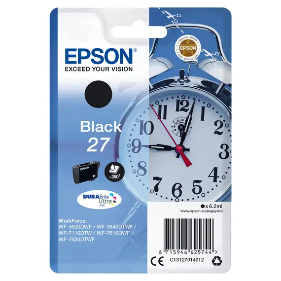 Tinteiro EPSON 27 Preto - Compatível com WF36xx, 7110, 7210, 76xx e 77xx | BluePixel