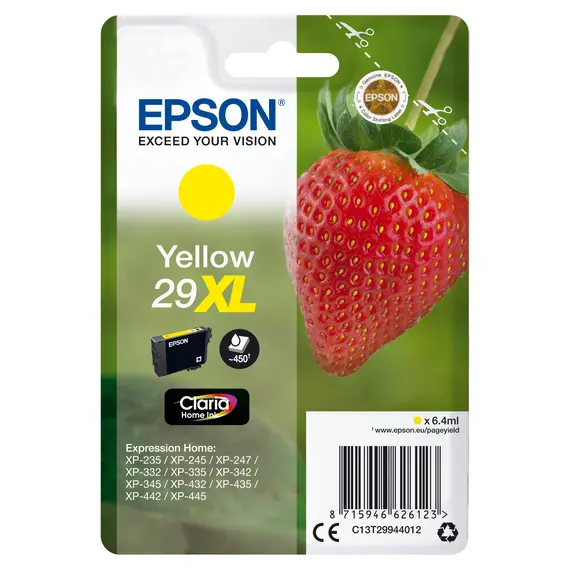 Tinteiro EPSON 29 Amarelo XL - Compatível com Epson Expression Home XP-255/257/352/355/452/455 | bluepixel.pt