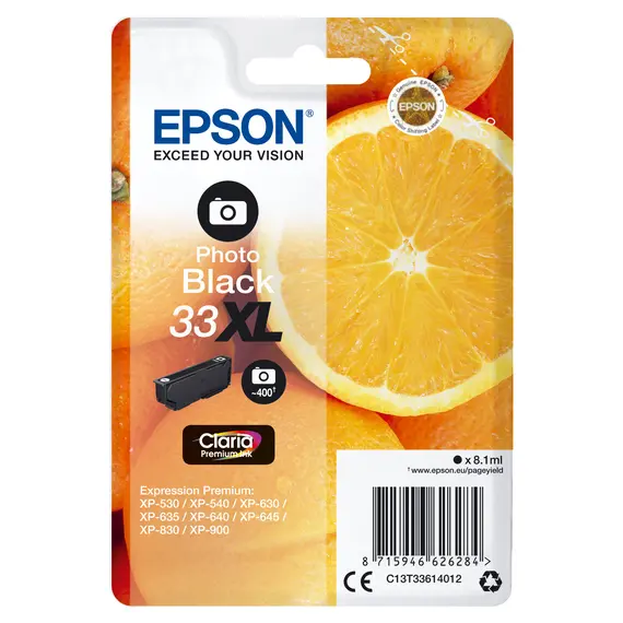 Tinteiro EPSON 33 Preto Foto XL para Impressoras Expression Home - Alta Capacidade e Qualidade