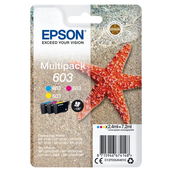 EPSON 1LB Multipack 3 Cores 603 - Cartucho de Tinta Multicolorido para Impressoras Epson | bluepixel.pt