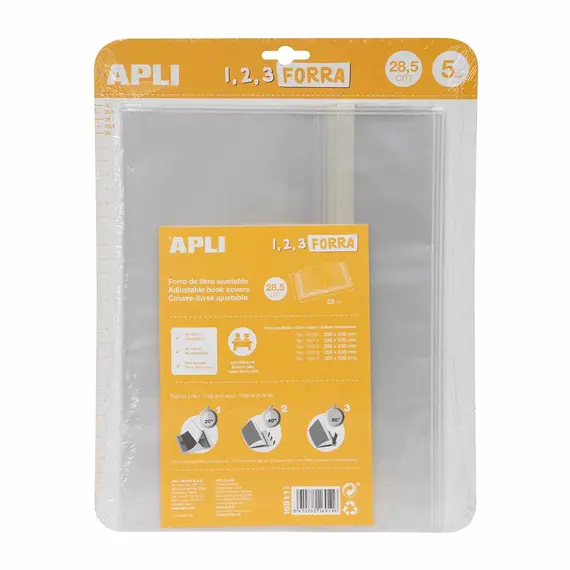 Forra Livros Ajustável 285x530mm 75mic Apli 5un