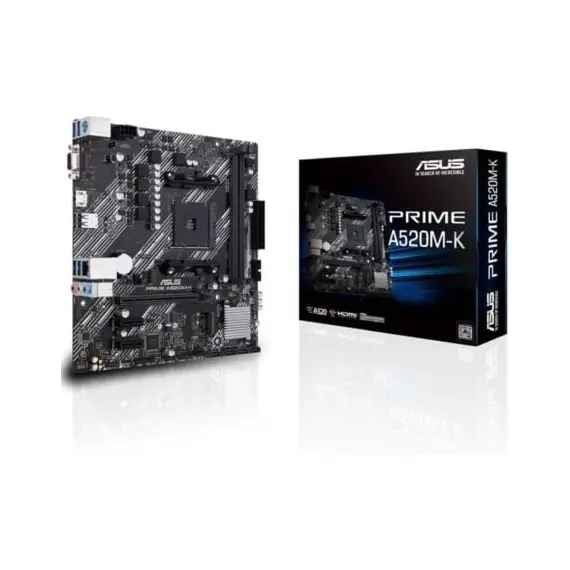 Placa-mãe ASUS PRIME A520M-K AMD Socket AM4 para Ryzen 3ª Geração - Formato mATX | bluepixel.pt