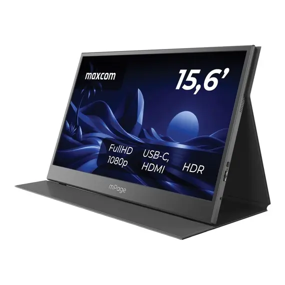 MAXCOM MPAGE15 15.6INCH MINI HDMI DP USB-C 3.1 3.5 MM AUDIO JACK PORTABLE MONITOR