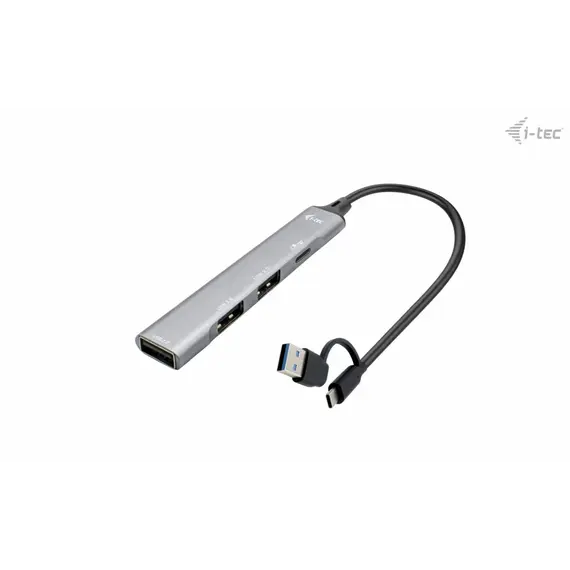 Hub USB-C Metal 511 I-TEC com USB-A e USB-C, compatível com USB 3.1 e USB 2.0 | Loja BluePixel