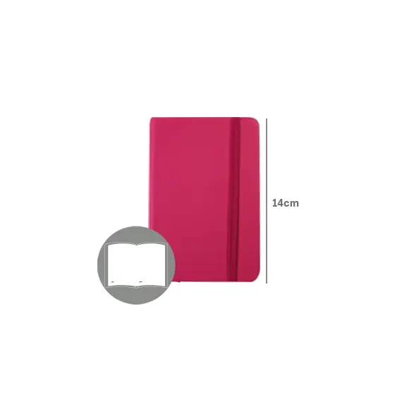 Bloco Notas Liso 14x9cm Semi Pele Rosa 116Fls