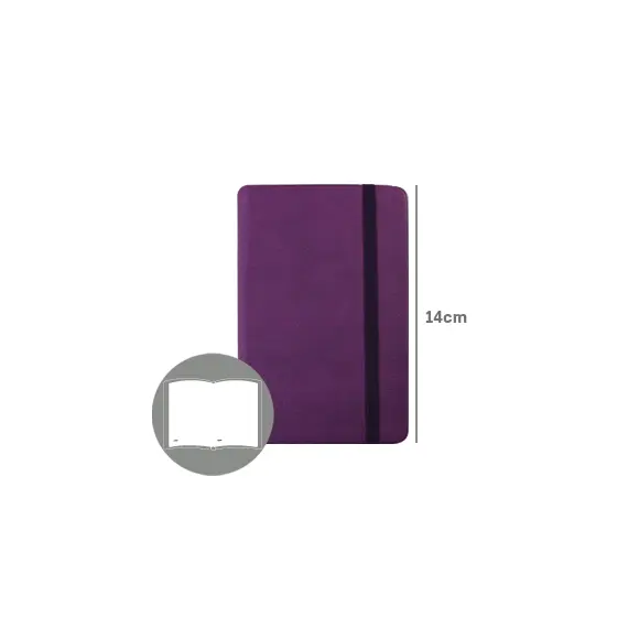 Bloco Notas Liso 14x9cm Semi Pele Roxo 116Fls