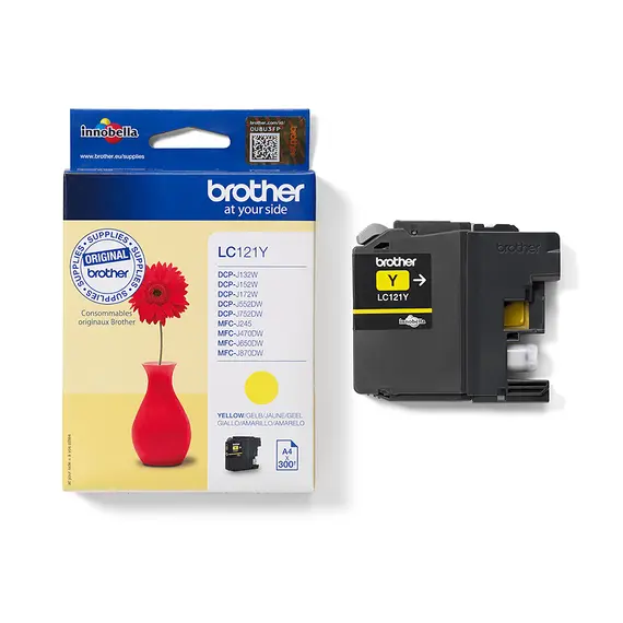 BROTHER LC121Y ink yellow 300pages DCPJ132 DCPJ152 DCPJ552 DCPJ752 MFCJ470 MFCJ650 MFCJ870