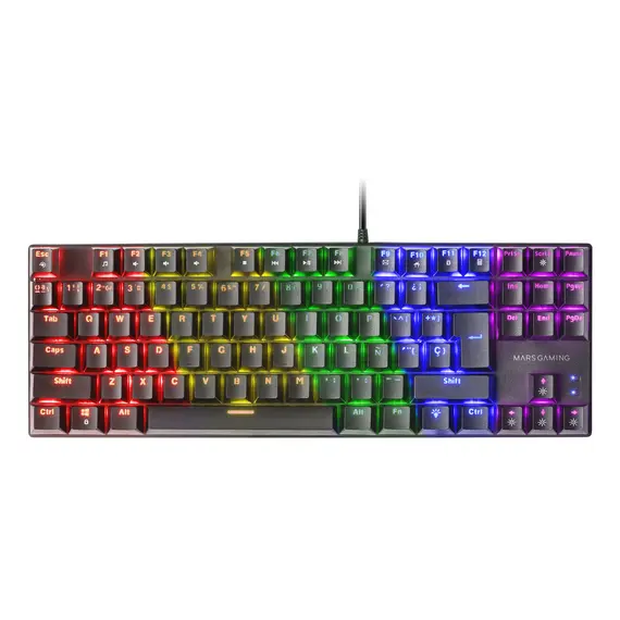 Teclado Mecânico TKL MARS GAMING MK80 519 com FRGB Chroma, Anti-Dust Vermelho, Preto, Layout Português