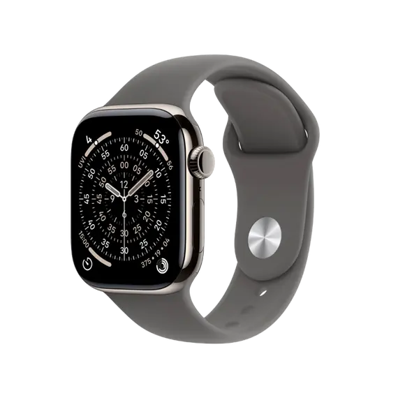 APPLE WATCH SERIES 11 GPS + CELLULAR 42MM NATURAL TITANIUM CASE WITH STONE GREY SPORT BAND - M/L