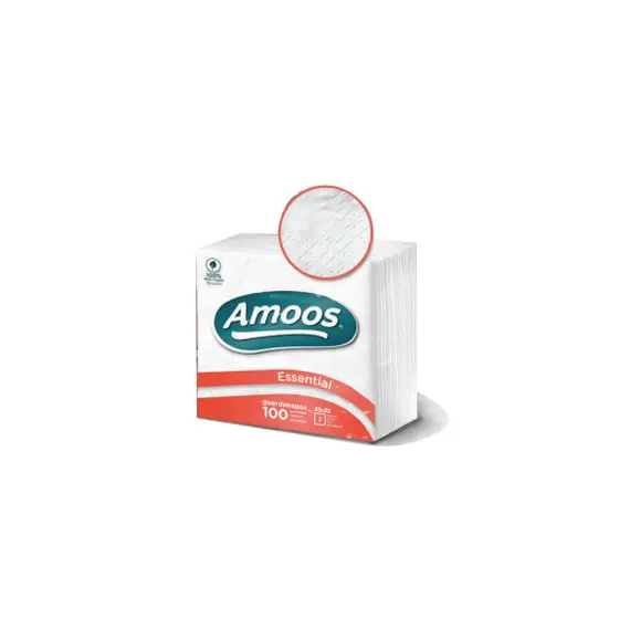 Guardanapos 22x22 2Fls Branco Amoos 100un