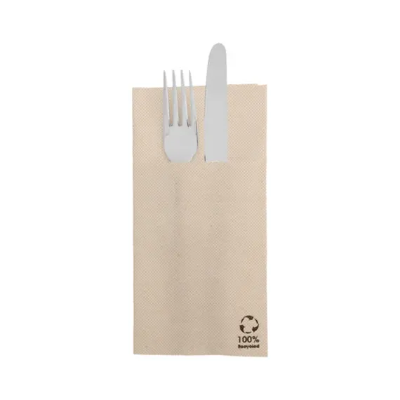 Guardanapos Porta-Talheres 39x40 Natural Reciclado 50un