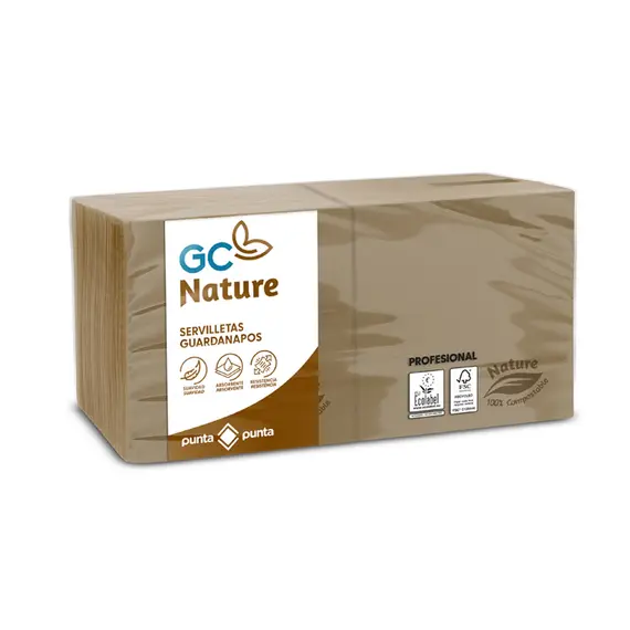 Guardanapos 20x20 2Fls Reciclados Nature P&P 100% 100un