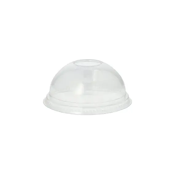 Tampa PET Redonda 9,5cm Transparente Cúpula S/Orificio 50un