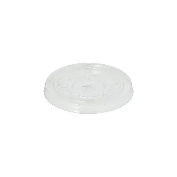 Tampa PET Redonda 9,5cm Transparente Rasa C/Orificio 50un