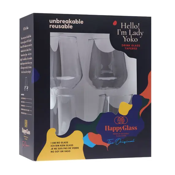 Copo Água em Tritan HappyGlass Lady Yoko 400ml 4un