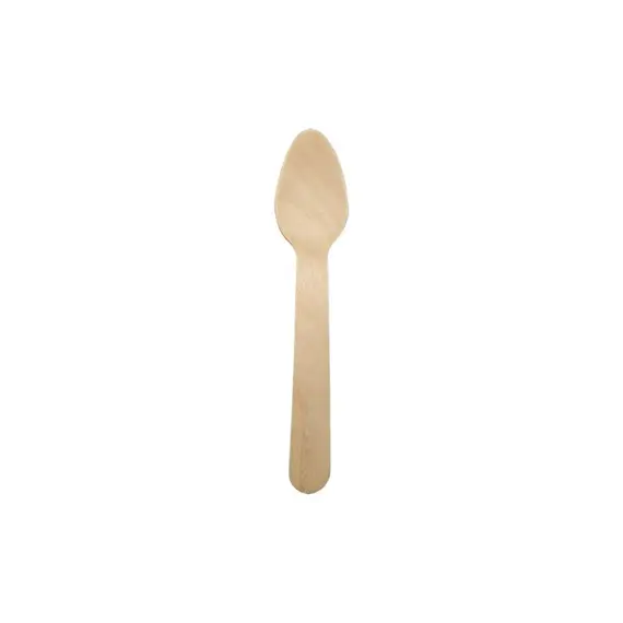 Colheres Sobremesa Madeira 12,5cm 100un