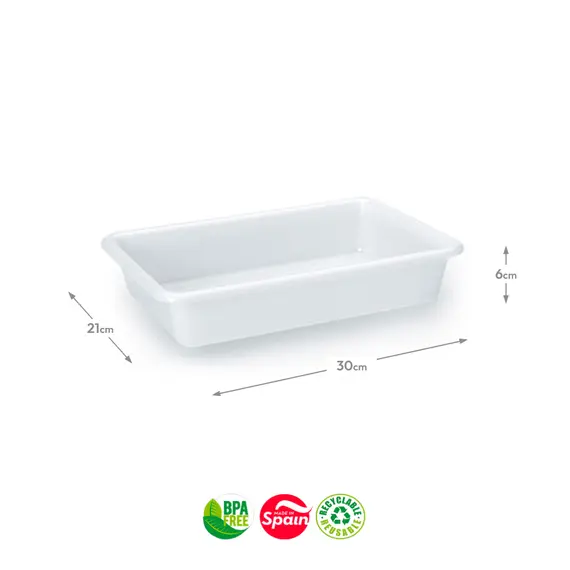 Tabuleiro Hotelaria 30x21x6cm 2L Branco