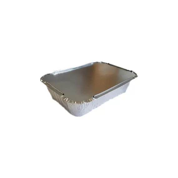 Embalagem Alimentar Alumínio 0980ml Retangular c/Tampa 100un