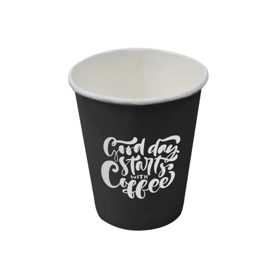 Copos 200ml Papel 7oz Vending Preto 50un