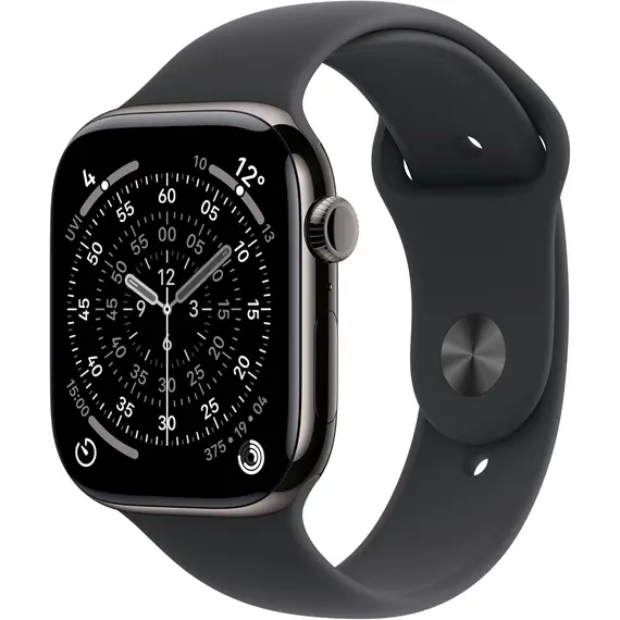 APPLE WATCH SERIES 11 GPS + CELLULAR 46MM SLATE TITANIUM CASE WITH BLACK SPORT BAND - M/L