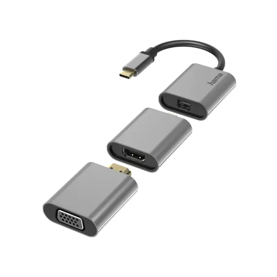 HAMA 6IN1 Connect2Go Adaptador USB-C com HDMI, VGA e Mini-DisplayPort | Loja BluePixel