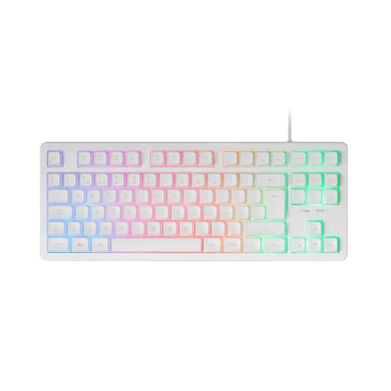Teclado Mecânico TKL MARS GAMING MK023 com Iluminação RGB Vermelha - Branco - Layout Português