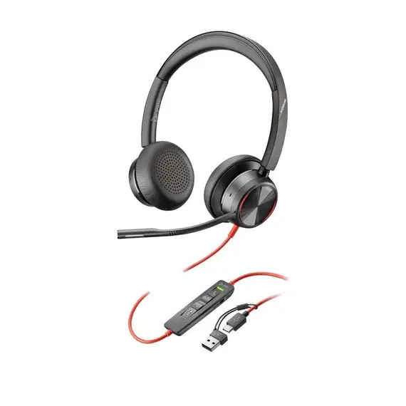 HP Poly Blackwire 8225 Stereo USB-C Headset +USB-C/A Adapter SmartBuy