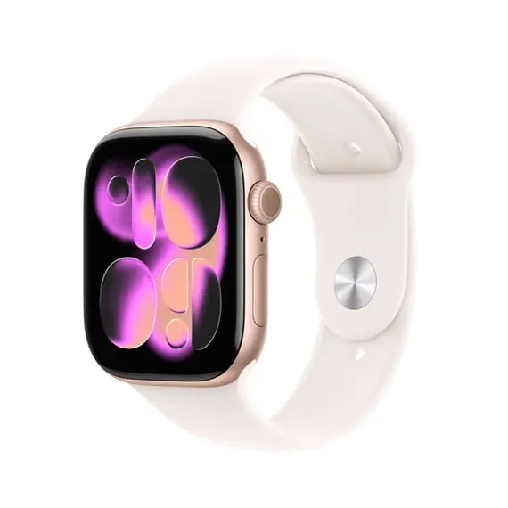 APPLE WATCH SERIES 11 GPS 46MM ROSE GOLD ALUMINIUM CASE WITH LIGHT BLUSH SPORT BAND - M/L