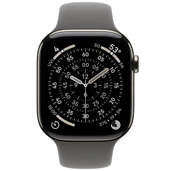 APPLE WATCH SERIES 11 GPS + CELLULAR 46MM NATURAL TITANIUM CASE WITH STONE GREY SPORT BAND - S/M