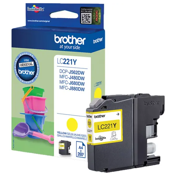 BROTHER LC221Y ink yellow 260 pages DCPJ562 MFCJ480 MFCJ880