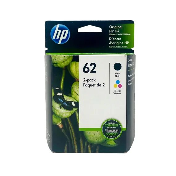 HP 62 Black / Tri-Color Original Ink Cartridge 2-Pack