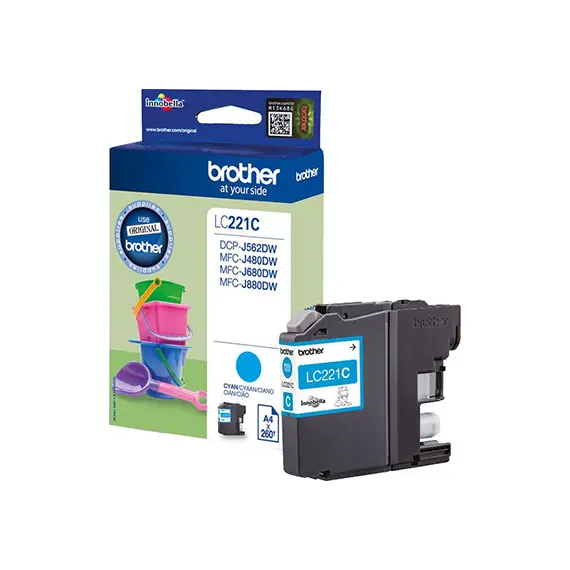 BROTHER LC221C ink cyan 260 pages DCPJ562 MFCJ480 MFCJ880