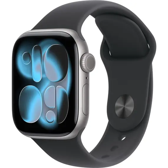APPLE WATCH SERIES 11 GPS 42MM SPACE GREY ALUMINIUM CASE WITH BLACK SPORT BAND - S/M
