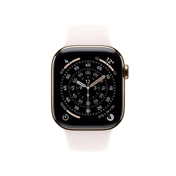 APPLE WATCH SERIES 11 GPS + CELLULAR 42MM GOLD TITANIUM CASE WITH LIGHT BLUSH SPORT BAND - M/L