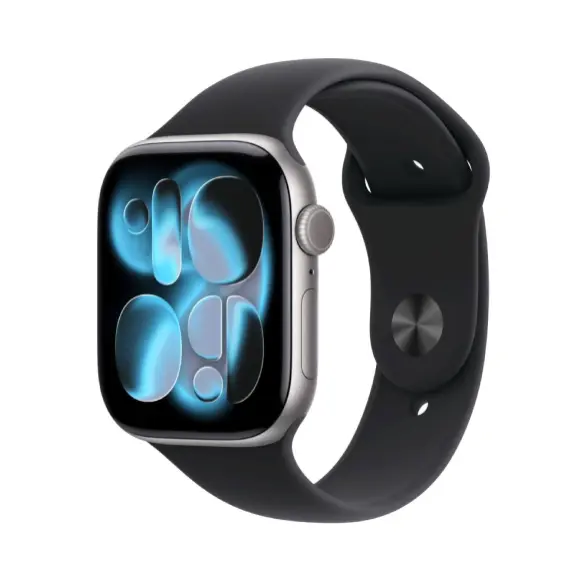 APPLE WATCH SERIES 11 GPS 42MM JET BLACK ALUMINIUM CASE WITH BLACK SPORT BAND - M/L