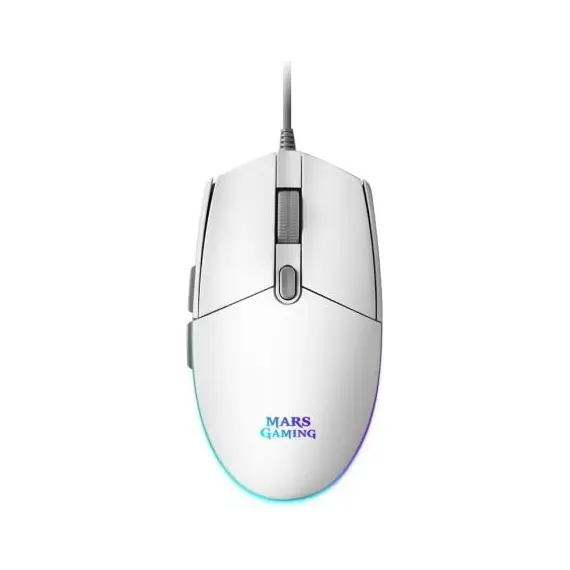 Rato Gaming 519 MARS GAMING MMG WHITE MOUSE com 3200 DPI, RGB Flow e Design Ergonómico | BluePixel.pt