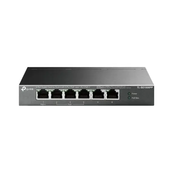 TP-LINK 6-Port Gigabit Desktop Switch with 3-Port PoE+ and 1-Port PoE++