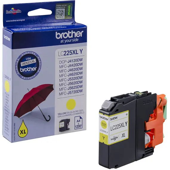 BROTHER LC225XLY ink yellow 1200pages DCPJ4120 MFCJ4420 MFCJ4620 MFCJ5320 MFCJ5620 MFCJ5720