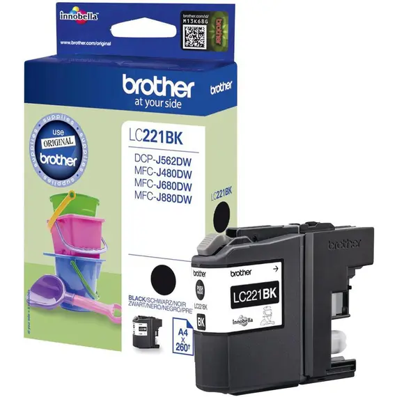 BROTHER LC221BK ink black 260 pages DCPJ562 MFCJ480 MFCJ880