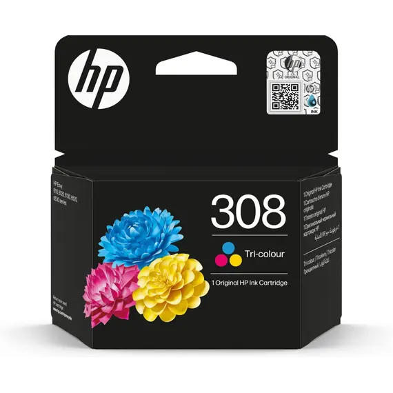 HP 308 Tri-Color Original Ink Cartridge