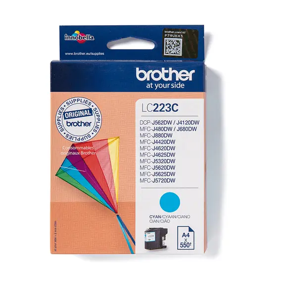 BROTHER LC223C ink cyan 550pages DCPJ562 DCPJ4120 MFCJ480 MFCJ880 MFCJ4420 MFCJ4620 MFCJ5320 MFCJ5620 MFCJ5720