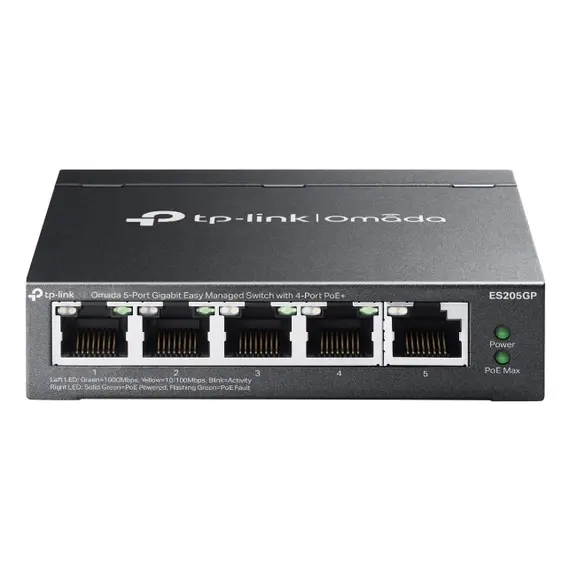 Switch TP-LINK Omada 5-Port Gigabit Easy Managed com 4-Port PoE+ | Loja BluePixel