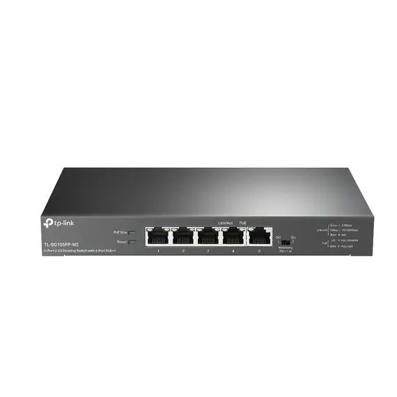 Switch TP-LINK 5-Port 2.5G com 4 Portas PoE++ | Rede Rápida e Confiável