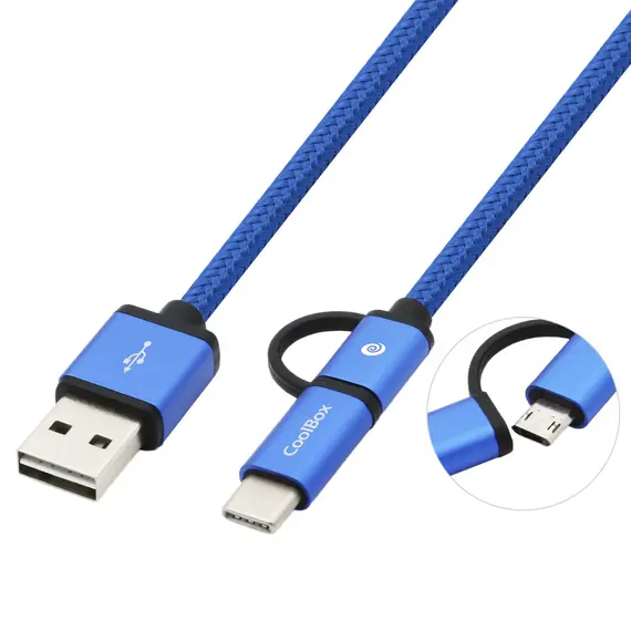 Carregador USB 507 COOLBOX CABLE MULTIUSB MICRO/C GRAY | Loja BluePixel