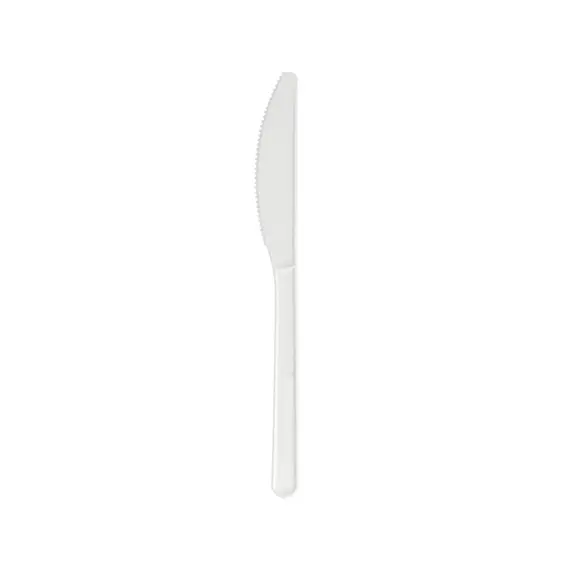 Facas C-PLA Reutilizáveis 18cm Branco 100un