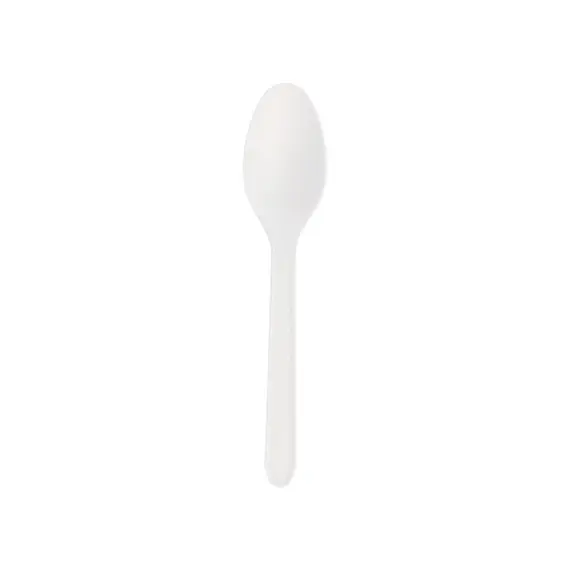 Colheres Sobremesa C-PLA Reutilizáveis 12,5cm Branco 100un