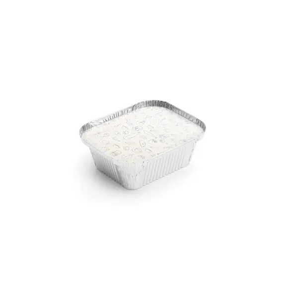 Embalagem Alimentar Alumínio 0450ml Retangular c/Tampa 100un