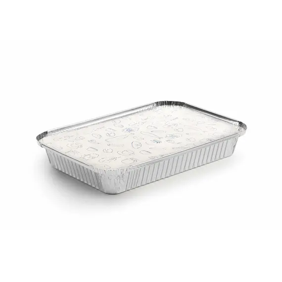 Embalagem Alimentar Alumínio 2100ml Retangular c/Tampa 100un