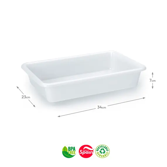 Tabuleiro Hotelaria 34x23x7cm 3,6L Branco